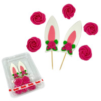 Украшение для торта Набор ушки зайчика 16уп/ящ