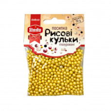 Рисовые шарики глазированные Желтые D-5мм 50г/уп Р3216