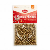 Рисовые шарики глазированные золотые D-5мм 50г/уп Р3210