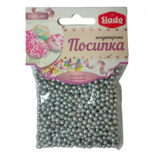 Рисовые шарики глазированные серебряные D-5мм 50г/уп Р3209