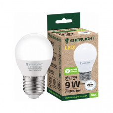 Лампа светодиодная Enerlight G45 Е27 9Вт 4100К 3625, 1шт, 100шт / ящ