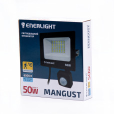 Прожектор светодиодный Enerlight MANGUST с датчиком движения 50Вт 6500K 6794 1шт