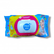 Влажные салфетки "Aqua Baby" ромашка с клапаном 120шт (9шт/ящ)