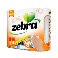 Полотенца Zebra Daily XL трехслойные (16м) 12шт / ящ