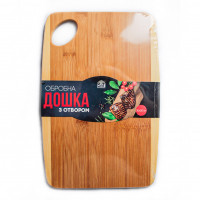 Доска 8867 разделочная бамбуковая с отверстием 30*20*1,0см.