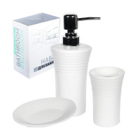 Набір 889-07-006 3пр (мильниця, підставка для зубних щіток, діспенсер для мила)
