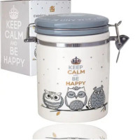 Емкость 629-18 для сыпучих продуктов 0,7л "Совушки" (d-9,5см, h-11)