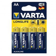 Батарейка Varta Longlife Alkaline сине-золотые АА R06 блистер 4шт 5157, 80шт / бл
