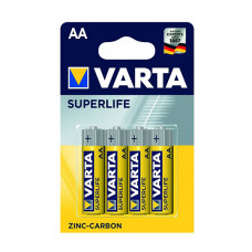 Батарейка Varta Superlife желтые АА ZINC-CARBON R6 блистер 4шт 6267, 48шт /бл