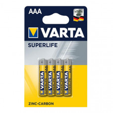 Батарейка Varta Superlife желтые ААA ZINC-CARBON R03 блистер 4шт 6187, 48шт /бл
