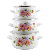 Набор из 11W эмал. 3-пр 2,0/3,0/4,0л Роза 732394000