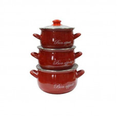 Набор 2234 С емал.3-пр ст / кр глубокие. красный Bon appetit (Т) 7323940000