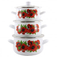 Набір 6W емал. 3-пр 2,0/3,0/4,0л Маки 732394000