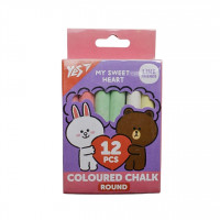 Мел 12 цв. круглая Line Friends 400516