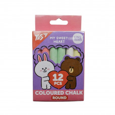Мел 12 цв. круглая Line Friends 400516