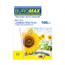 Плівка для ламінув, 100мкн, А4 (216*303мм), 100шт BUROMAX , 7724