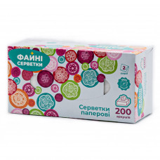 Салфетки бумажные "Файные салфетки" 1/4 1 ш. 190х200 мм 200 л. пенал код NF019