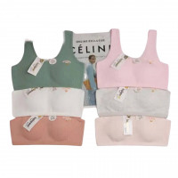 Топик подростковый в рубчик чашка А,В 40-46 12шт/уп 6310