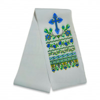 Рушничок на крест 14*140 синий  (10шт /уп )