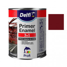 Грунт-емаль по іржі 3в1, вишнева, ТМ "Delfi" -2,8кг (6шт)