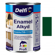 Эмаль алкидная ПФ-115п темно-зеленая ТМ "DELFI"-2,8кг 3208 (6шт)