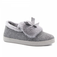 Тапки женские с утеплителем УВ29 серые 37-41р 6пар/уп (шт.)