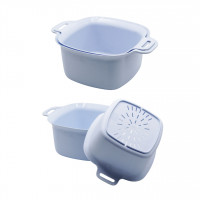 Миска квадратна з ручками і друшляком 3л. Полімер-Гарант 2088 (шт.)