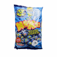 Леденец на палочке LOLLIPOP MAXXI SOUR RASPBERRY 28гр 48шт/бл 480шт/ящ