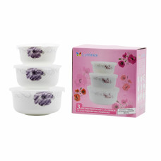 Набір Салатників 61008/S 3-пр з кришкою Фіалка 7013100000