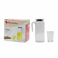 Набір 96396 Сара глечик з кришкою 1л+6шт склянок д/води v-200мл (под.уп.) Набір 96396 Сара глечик з кришкою 1л+6шт склянок д/води v-200мл (под.уп.)