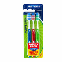 Зубні щітки ASTERA Active TRIO Medium 1+1+1  144шт/ящ
