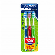 Зубні щітки ASTERA Active TRIO Medium 1+1+1  144шт/ящ
