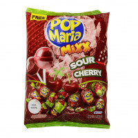 Леденец на палочке POP MANIA MAXXI SOUR CHERRY 28гр 48шт/бл 480шт/ящ 7891151040372