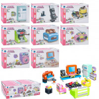 Конструктор BB017 мебель, 8в1, от 91 дет., 8 шт. (видов) в диспл., 39-19-14,5 см.