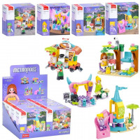 Конструктор SLUBAN M38-B1329 рожева серія,фігурка,від 60дет.,кор.,8шт.(4види)в диспл.,24,5-25,5-12,5