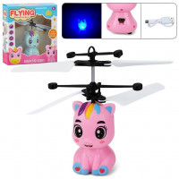 Лошадка JM-588A единорог, летает, акум., реагирует на руку, USB, 2 цвета, свет, кор., 16,5-18-5 см.