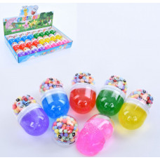 Лизун MK 5170 желейный,колба(капсула),пенопласт.шарики,глиттер,6 цветов,24шт.в диспл.,35-4,5-22см.