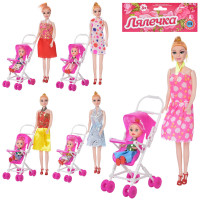 Лялька 68003 A коляска, донька, мікс видів, кул., 33-22-7см.