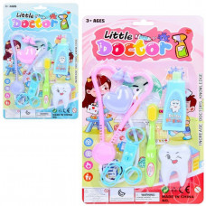 Набор врача 717-6 стоматолог, стетоскоп, очки, зуб, щетка, 2 цвета, лист, 19,5-31,5-3 см.