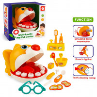 Набор врача 832 набор стоматолога,челюсти (кот),очки,мед.инструм.,свет,бат.(табл.),кор.,20,5-21,