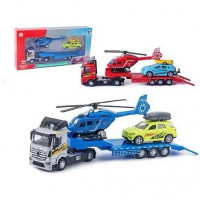 Трейлер M7138-29 металл, машина, вертолет, инерц., 4 вида, кор., 31,5-15,5-5,5 см.