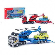 Трейлер M7138-29 металл, машина, вертолет, инерц., 4 вида, кор., 31,5-15,5-5,5 см.