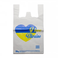 Пакет майка 30*50 "Серце України" 50мкм (50шт)