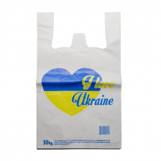 Пакет майка 30*50 "Сердце Украины" 50мкм (50шт)