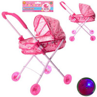 Візок M 0355 U/R для ляльки, мет., класичний, світяться колеса, кул., 27,5-60-12 см.