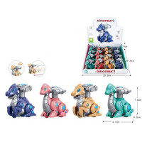 Заводная игрушка HY-761 динозавр, (2 вида по 2 цвета) в диспл.16 шт/уп