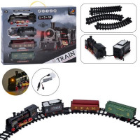 Залізниця 652-X16 локомотив, вагон 3шт., пара/дим, муз., світло, акум., USB, кор., 44,5-37-5,5 см.