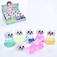 Лизун MK 5110 желе,банка с крышкой(кот),пенопласт.шарики,мишура,12шт/уп