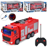Машина FD381A пожарная, 1:30, радиокер., акум., USB, резин. колеса, 3 вида, свет, кор., 31-14,5-13 см