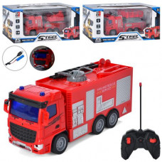 Машина FD381A пожарная, 1:30, радиокер., акум., USB, резин. колеса, 3 вида, свет, кор., 31-14,5-13 см